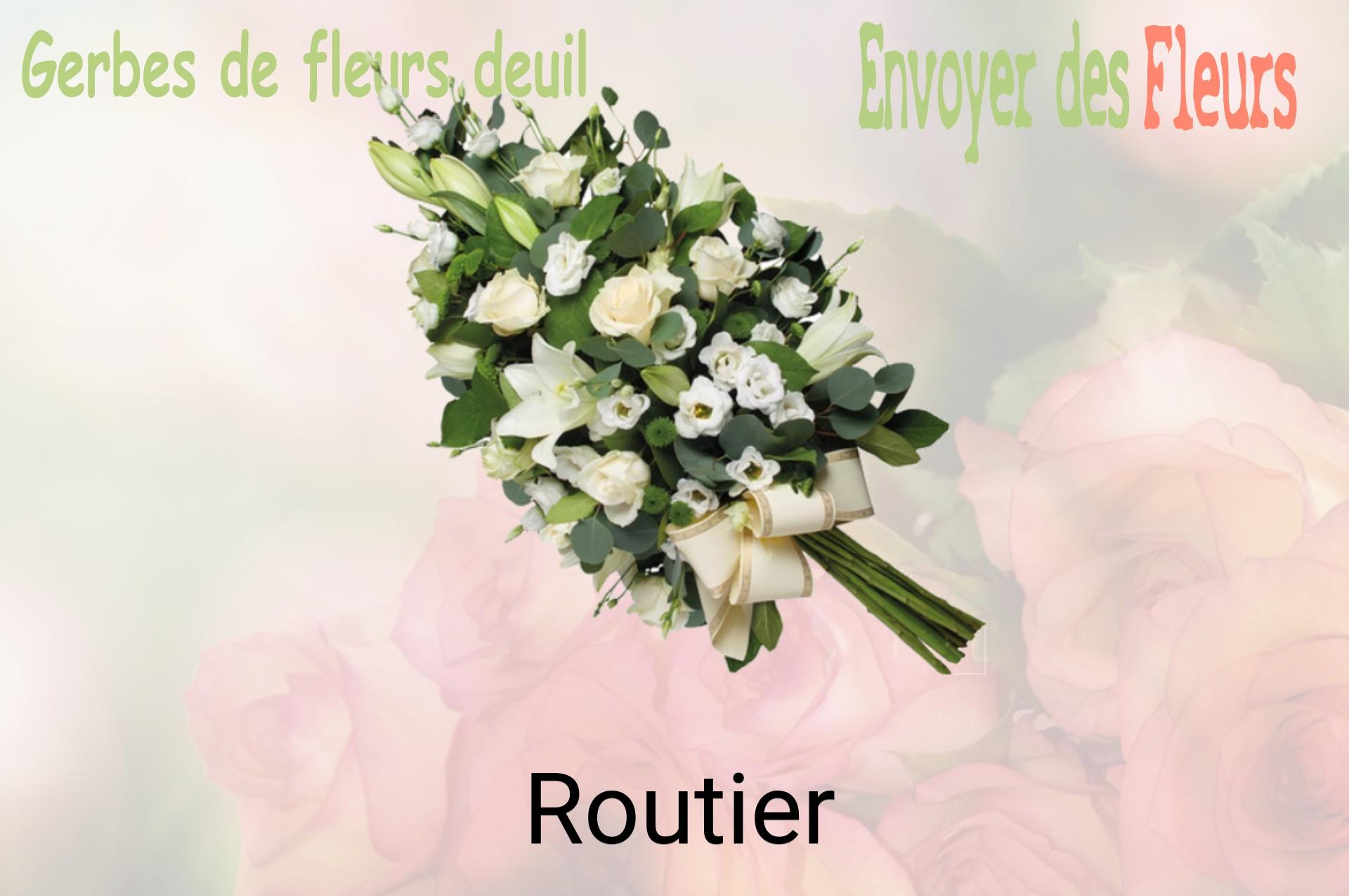 Gerbe de fleurs de deuil livrée à Routier
